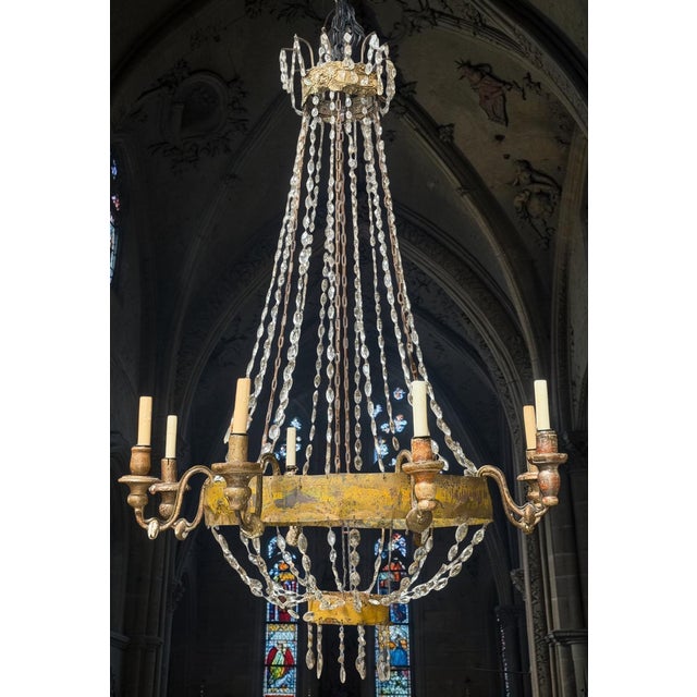 Early 19th Century Antique Early 19th C Italian Crystal & Tole Chandelier For Sale - Image 5 of 5