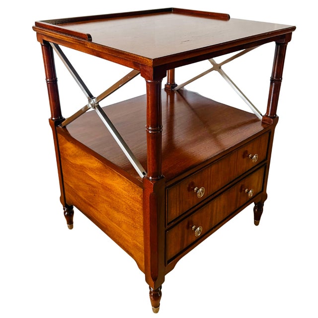 Ethan Allen Eugene Mahogany Night Tables or Nightstands - A Pair For Sale - Image 11 of 18