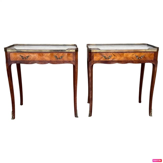 French Rectangular Nightstands, 1910s, Set of 2 For Sale - Image 11 of 11