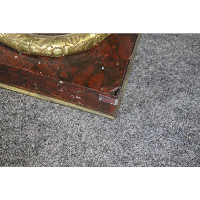 19th C Pair Palace Sized Rouge Marble and Bronze Mounted Cassolettes Urns For Sale - Image 9 of 16