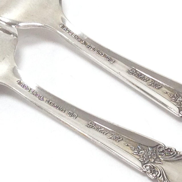 1960s International (Rogers) Bridal Veil Sterling Silver Spoon & Fork Baby Set No Mono For Sale In New York - Image 6 of 6