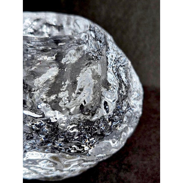 Kosta Boda 1970s Kosta Boda Large Snowball Crystal Candle Holder Designed by Ann Wolff For Sale - Image 4 of 10