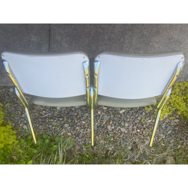 1960s Vintage Chromcraft/Royal Metal Craft Style Double Chair Bench For Sale - Image 5 of 12