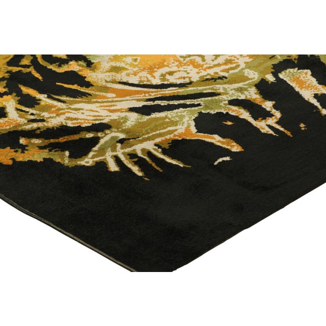 Signed Vintage Rene Fumeron Art Deco Tapestry in Black and Gold | Rug & Kilim For Sale In New York - Image 6 of 7