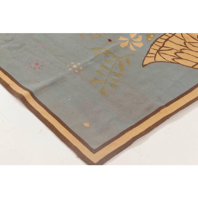 Textile Contemporary Abusson Style Floral Wool Rug by Thomas Jayne for Doris Leslie Blau For Sale - Image 7 of 8