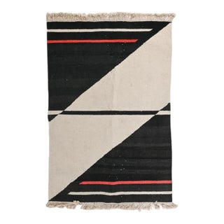 1970's Scandinavian Wool Flatweave Wall Tapestry For Sale