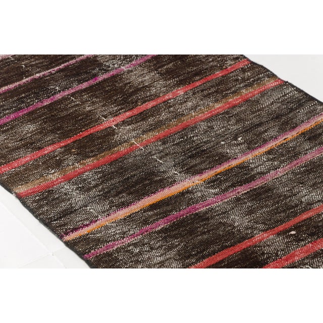 Black Anatolian Naturel Antique Kilim Runner For Sale - Image 8 of 10