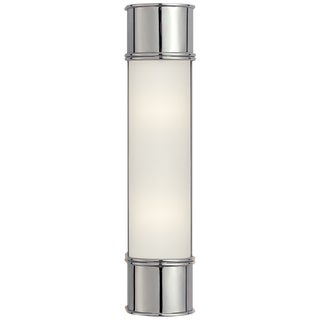 Chapman & Myers for Visual Comfort Signature Oxford 18" Bath Sconce in Chrome with Frosted Glass For Sale