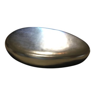 Oval Silver River Rock Coffee Table For Sale