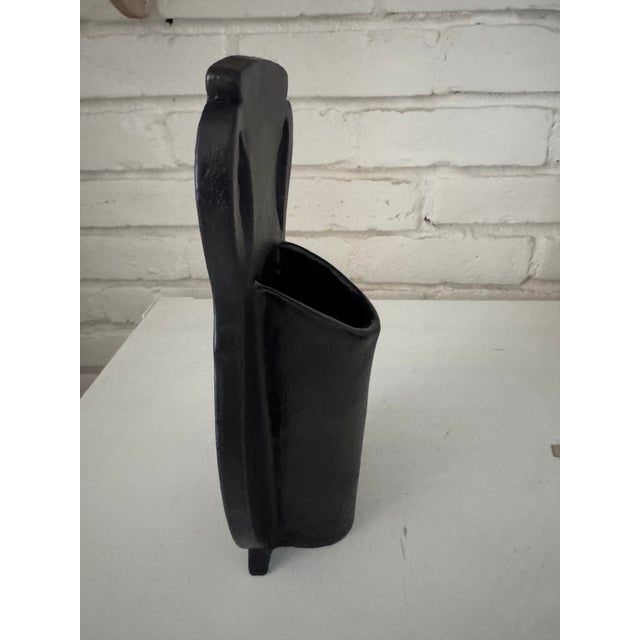Romantic Goddess of Flowers, Flora in matte black glazed handmade ceramic silhouette vase. Lovely with or without flowers,...