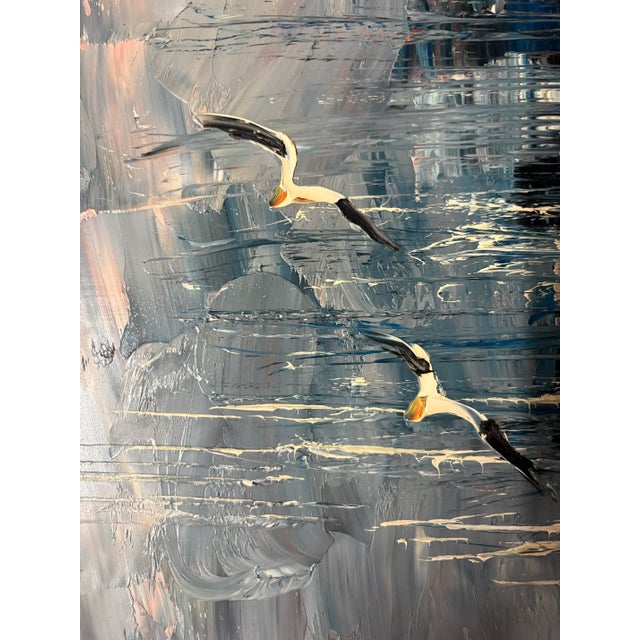 1980s Mid Century Modern Oil Painting signed and dated Katz 1985 For Sale - Image 4 of 8