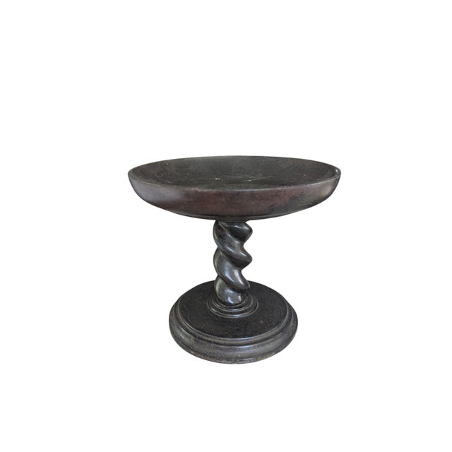 Brown Barley Twist Decorative Pedestal Bowl For Sale - Image 8 of 14