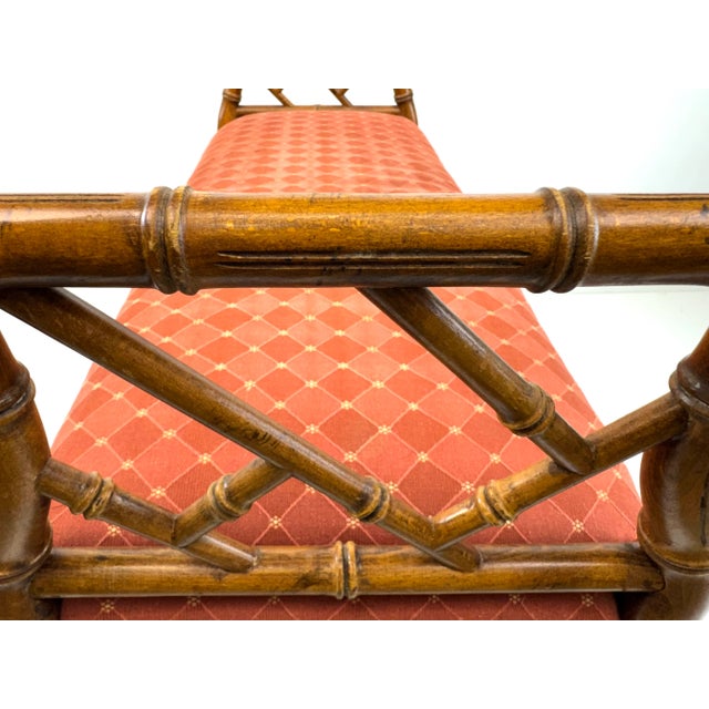 Mid-20th Century Faux Bamboo Hollywood Regency Bench by Century Chair Company For Sale - Image 13 of 16