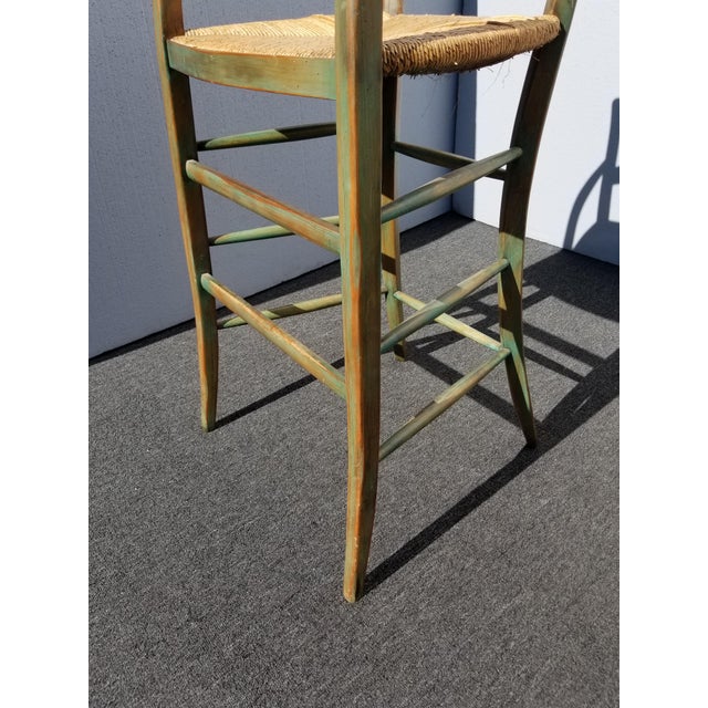 Set of Three French Country Green W Rush Seats Bar Stools ... (640 x 640 Pixel)