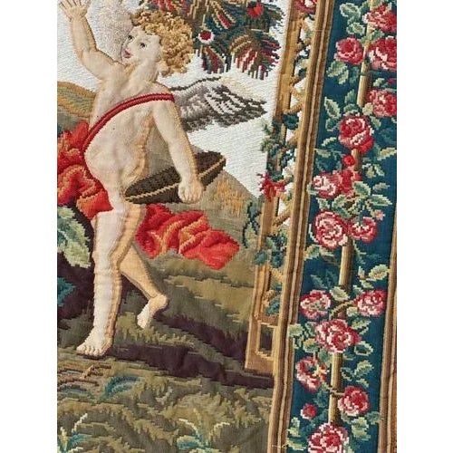 Vintage French Aubusson Style Jacquard Tapestry, 2000s For Sale - Image 12 of 18
