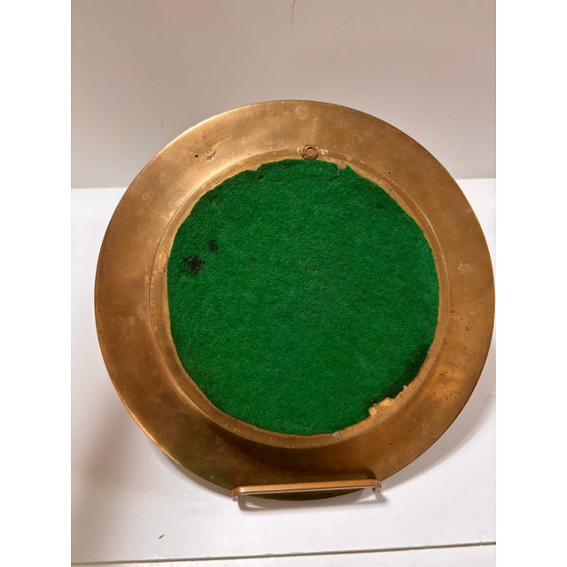 Vintage Brass Heraldic Crest Coat of Arms Lion Stag Ashtray Wall Decor For Sale - Image 9 of 11