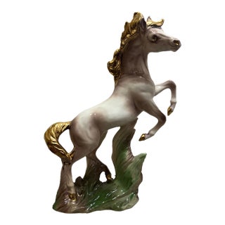 Mid-Century Modern Rearing Horse Sculpture by Marcia of California, Circa 1950s For Sale