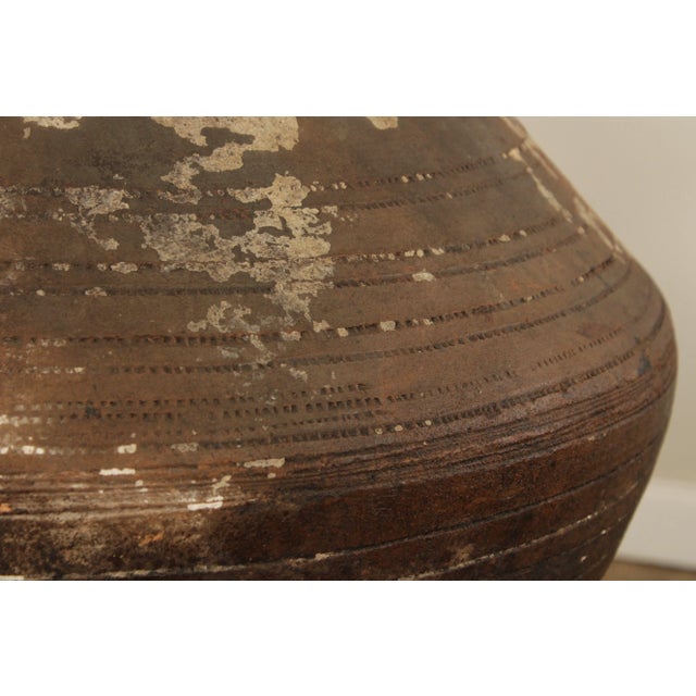 19th Century Mediterranean Large Terra Cotta Amphora Floor Vase on Stand For Sale - Image 10 of 13