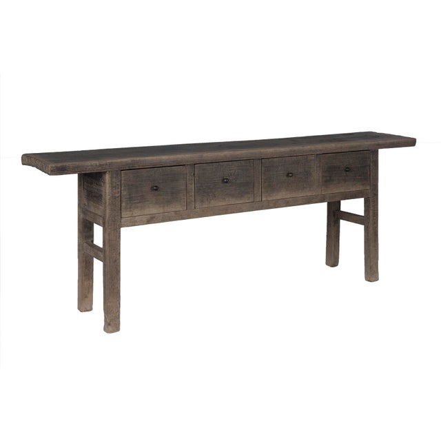 Late 20th Century South Asian Four Drawer Console Table For Sale - Image 4 of 6
