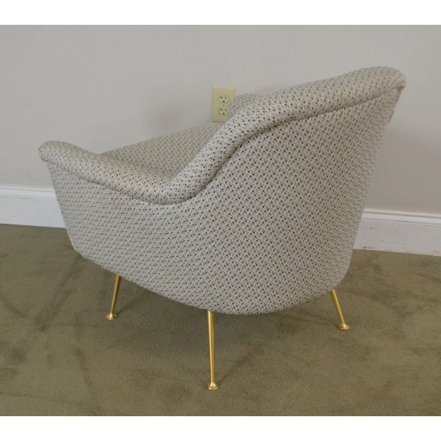 Modern Design Brass Leg Lounge Chair For Sale - Image 4 of 12