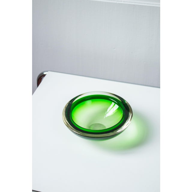 Chartreuse Murano Glass Ashtray or Trinket Dish, 1970s For Sale - Image 8 of 11