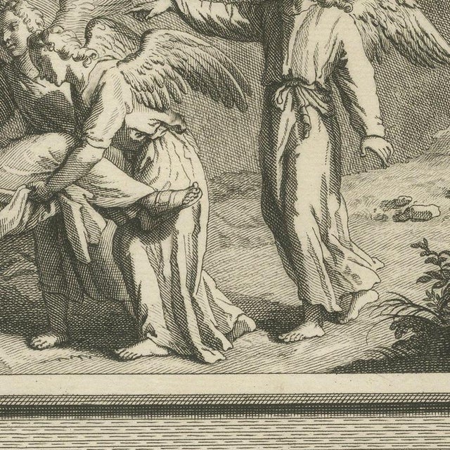 Pieter Mortier, Moses Charges Joshua and the Death of Moses, 1700, Engraving For Sale - Image 4 of 12