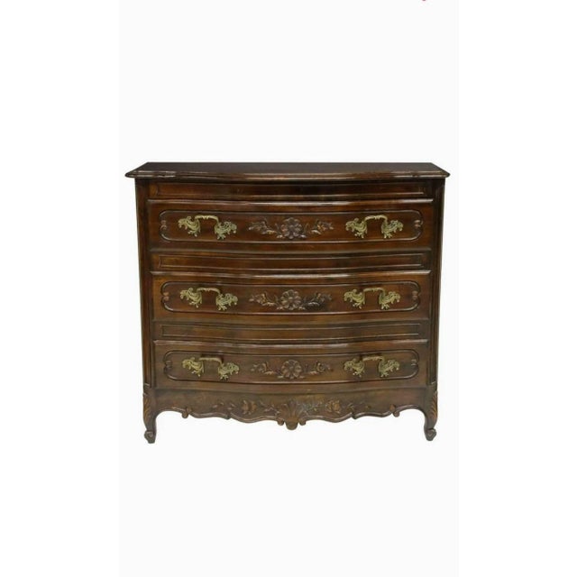 Fine Antique Country French Provincial Louis XV Style Carved Solid Wood & Bronze Chest of Drawers Dresser For Sale - Image 11 of 11