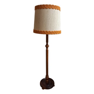 Vintage Floor Lamp with Stained Birch Base, 1970s For Sale