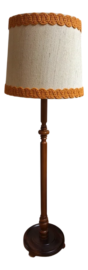 Vintage Floor Lamp with Stained Birch Base, 1970s