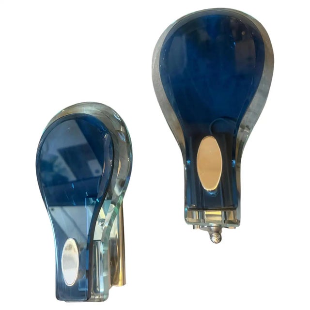 This stunning pair of 1960s wall sconces by Veca captures the quintessential optimism of the Space Age. Each piece...