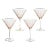Pescara White Dot Martini Glasses - Pink, Set of 4 For Sale