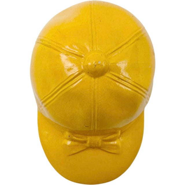 Mid-Century Modern Vintage Equestrian Jockey Cap Bottle Opener Yellow For Sale - Image 3 of 9