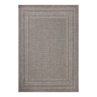 Amber Lewis x Loloi Topanga Natural / Teal 2'-3" x 3'-9" Accent Rug For Sale