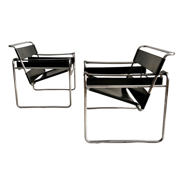 Wassily Armchairs by Marcel Breuer for Gavina, 1970s, Set of 2 For Sale