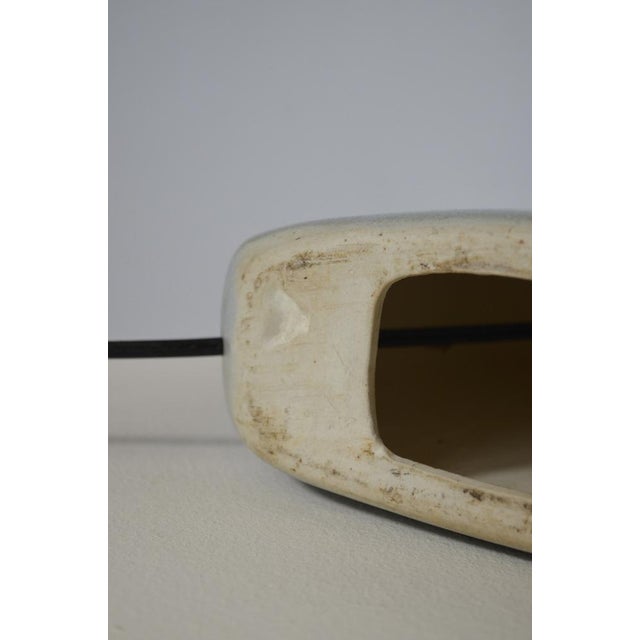 Blue Glazed Ceramic Table Lamp by D. Protion for Vallauris, France, 1970s For Sale - Image 8 of 17