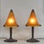 Louis Katona & Daum A wonderful very rare pair of French 1925 art deco lamps in wrought iron by Louis Katona (1850-1933)....