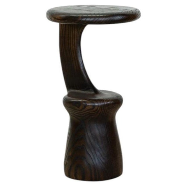 Gold Charred Red Oak Side Table by Alexander Knysch For Sale - Image 8 of 8
