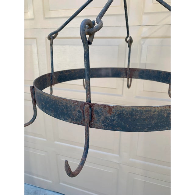 Early 19th Century Handwrought Iron Game Rack or Hanging Pot Rack For Sale In South Bend - Image 6 of 13