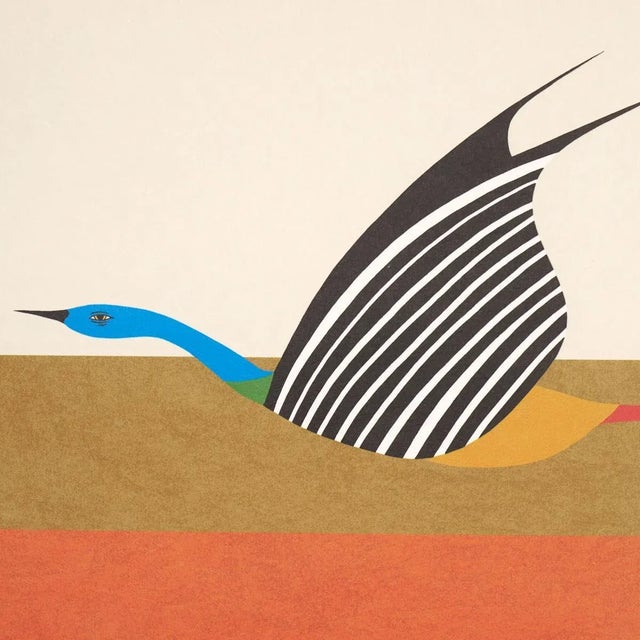 Contemporary SAMPLE - Schumacher x Peg Noriss Flying West Wallpaper In Orange For Sale - Image 3 of 6