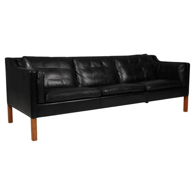 Wood Three-Seat Sofa by Børge Mogensen for Fredericia For Sale - Image 7 of 7