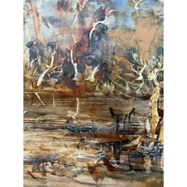 Large Oil on Cardboard Landscape Painting From 70's For Sale In Miami - Image 6 of 15