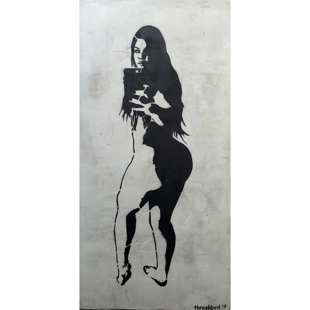 Contemporary Thrashbird Art - Kim Kardashian Taking a Selfie - Stencil & MIX Media Painting For Sale - Image 3 of 10