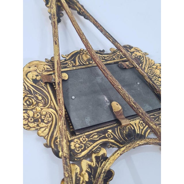 Antique Standing Photo Frame in Gilded Metal, 1890s For Sale - Image 4 of 13