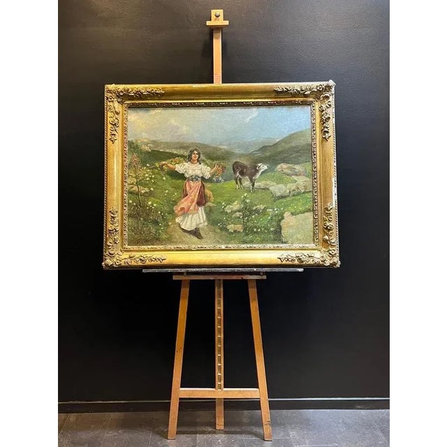 R. Luzio, Figurative Scene, Oil on Canvas, Framed For Sale - Image 17 of 18