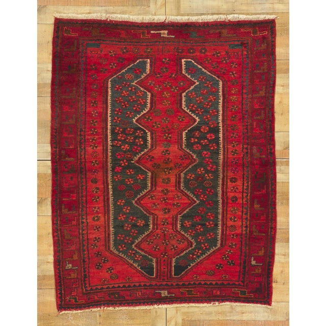 Vintage Persian Hamadan Rug - 05'00 X 06'07 For Sale - Image 9 of 10