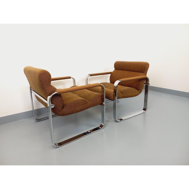 Vintage Eero Aarnio Armchairs for Framac in Fabric and Chrome from the 1960s and 70s by Eero Aarnio, 1970s, Set of 2 For Sale - Image 13 of 18
