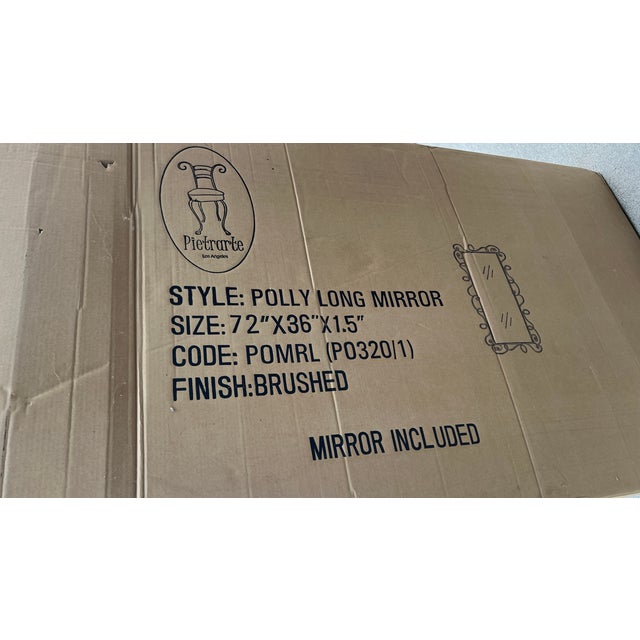 1980s Full Length Metal Mirror With Scroll Work For Sale - Image 16 of 16