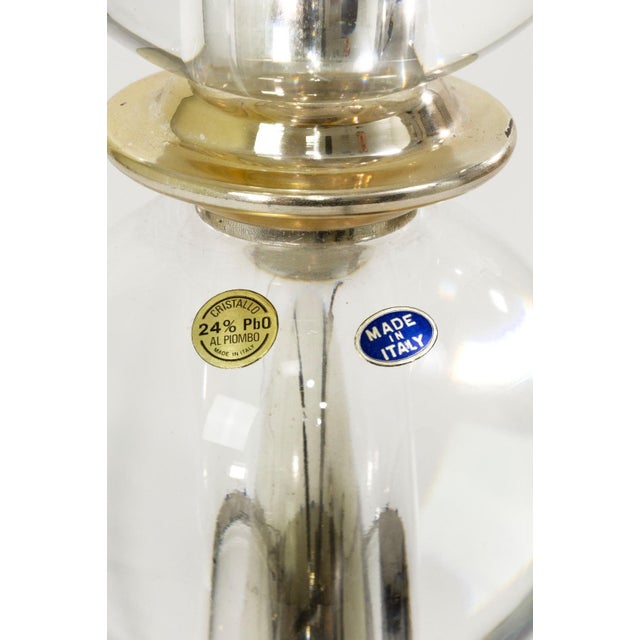 Brass Vintage Italian Glass Sphere and Brass Floor Lamp For Sale - Image 8 of 8
