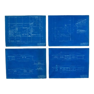 Set of San Enselmo, Ca House Blue Prints C.1952 For Sale