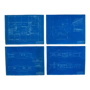 Set of San Enselmo, Ca House Blue Prints C.1952